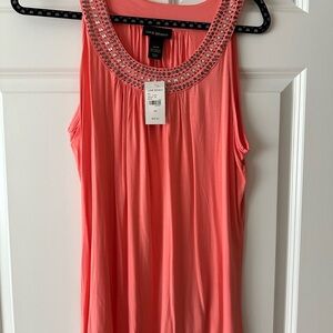 Lane Bryant Pink Embellished Tank Top